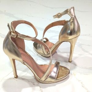 Gold Strappy Heels 37
